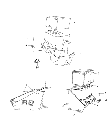 2018 Ram 4500 Battery, Tray, And Support Diagram 2