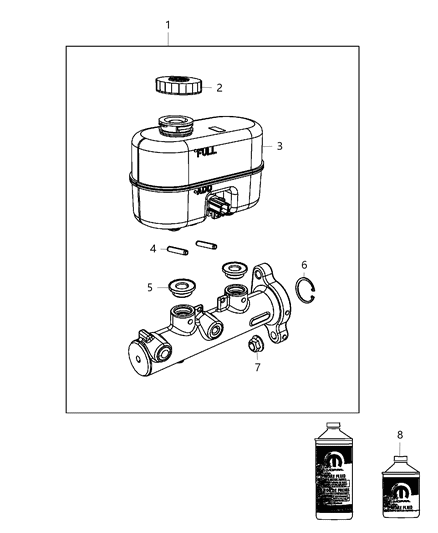 2012 Ram 2500 Brake Master Cylinder Diagram 1