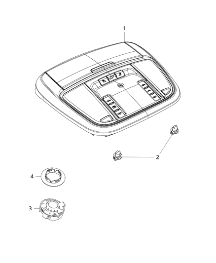 2017 Jeep Grand Cherokee Interior Lighting, Overhead Diagram