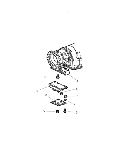 2001 Jeep Wrangler Engine Mounting, Rear Diagram 2