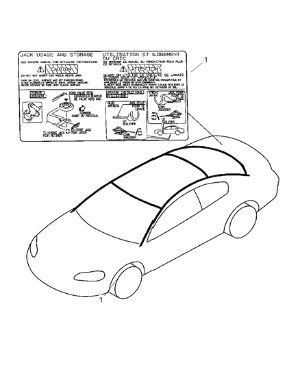2004 Chrysler Sebring Coupe Rear Cargo & Storage Diagram