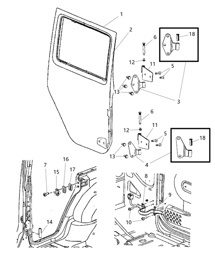 2014 Jeep Wrangler Door-Rear Diagram for 68079598AB