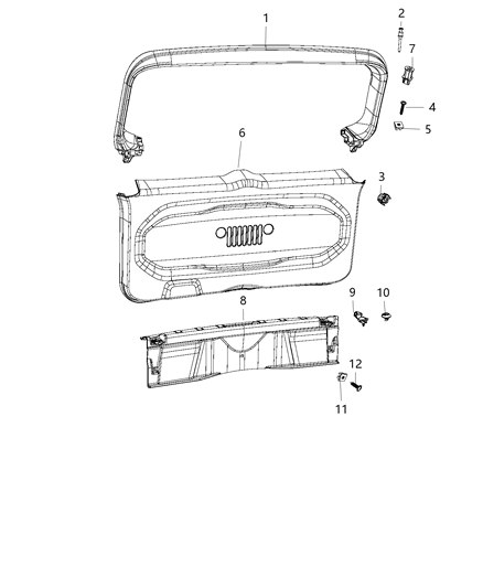 2015 Jeep Renegade RETAINER-Trim Panel Diagram for 68124627AA