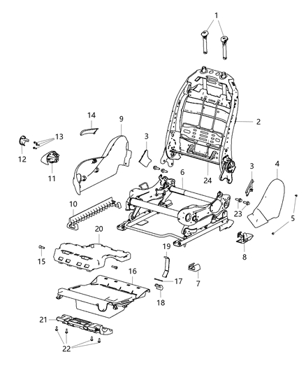 2013 Dodge Dart HEADREST-Active Head RESTRAINTS Diagram for 68083627AA