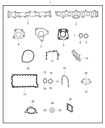 2014 Dodge Grand Caravan Engine Gasket / Install Kits Diagram 1