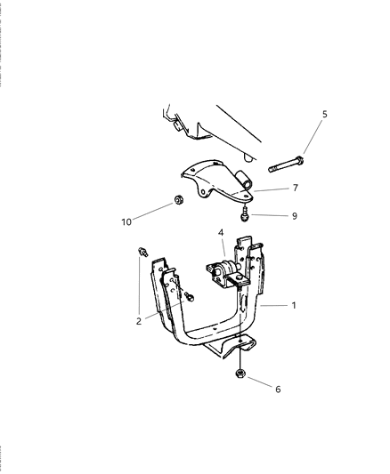 1999 Dodge Ram Van Engine Mounting, Rear Diagram 2