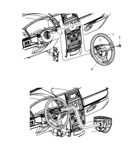 2009 Chrysler Town & Country Steering Wheel Assembly Diagram