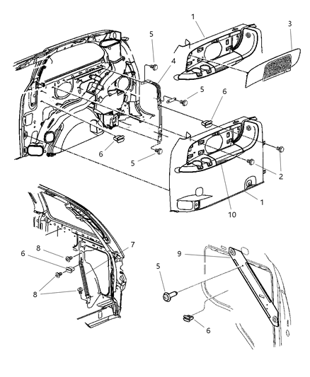 2006 Chrysler Town & Country Quarter Panel Diagram 2