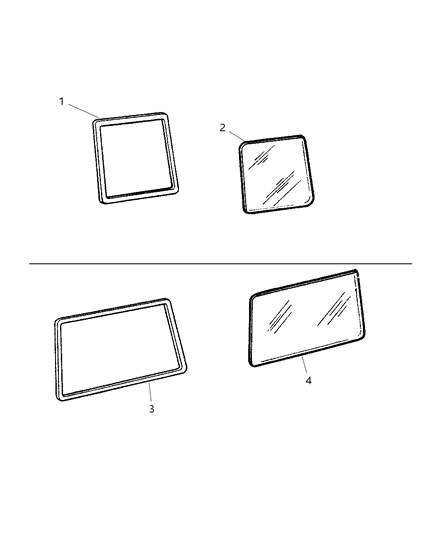 2000 Jeep Cherokee Windows - Quarter Diagram