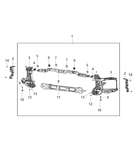 thumbnail image 2 of CAPA Certified Radiator Support Core Assembly For Ram 2500/3500 2013-2018 (68217752AB) 2 of 5