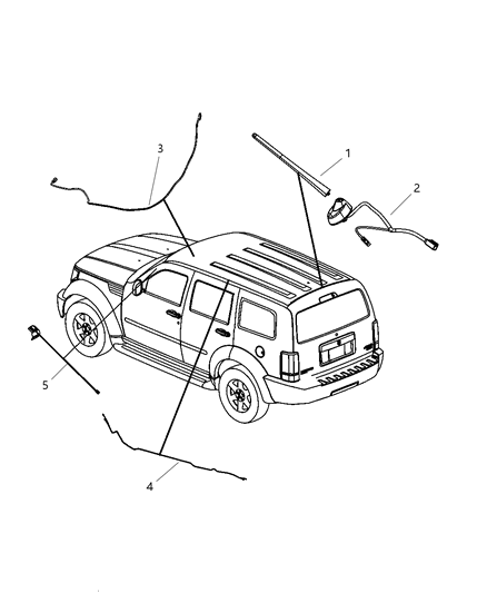 2007 Dodge Nitro Mast-Antenna Diagram for 5064253AB
