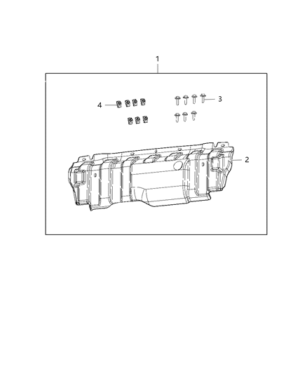 2018 Jeep Wrangler Plate Kit, Skid, Front Diagram