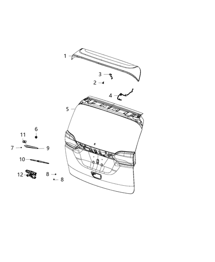 2020 Chrysler Pacifica Wiper And Washer System, Rear Diagram