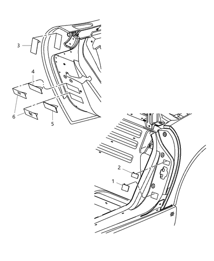 2005 Dodge Viper Doors & Pillars Diagram