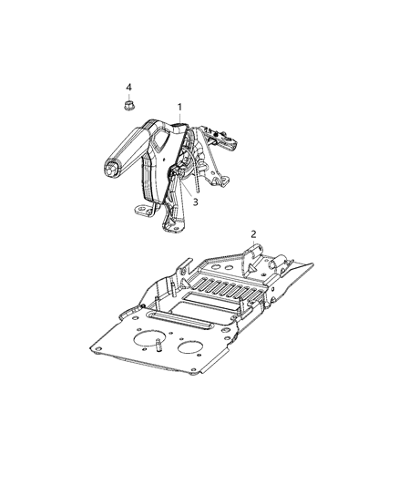 2020 Jeep Gladiator Park Brake Lever & Cables Diagram