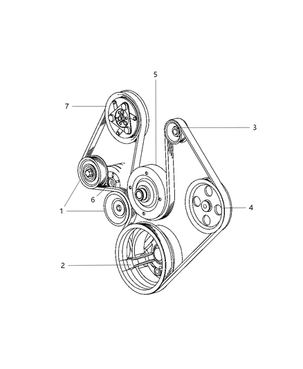 2008 Dodge Ram 1500 Pulley & Related Parts Diagram 1