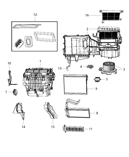 2009 Chrysler Sebring A/C & Heater Unit Diagram