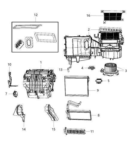 2009 Dodge Avenger A/C & Heater Unit Diagram