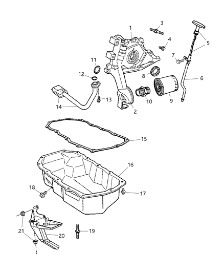 2004 Jeep Liberty Engine Oiling & Balance Shafts Diagram 1