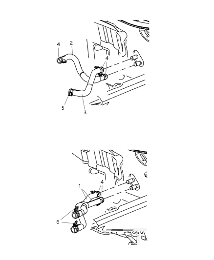 2007 Dodge Caliber Hose-Heater Return Diagram for 5058303AD