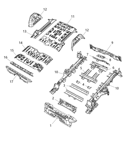 2020 Ram ProMaster City Floor Pan Diagram for 68458482AA