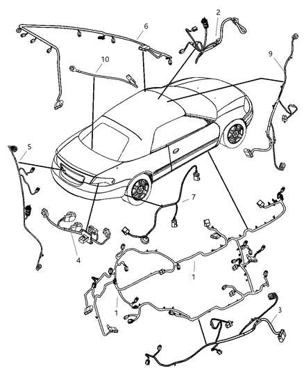 2004 Chrysler Sebring Sedan & Convertible Wiring Body & Accessory Diagram