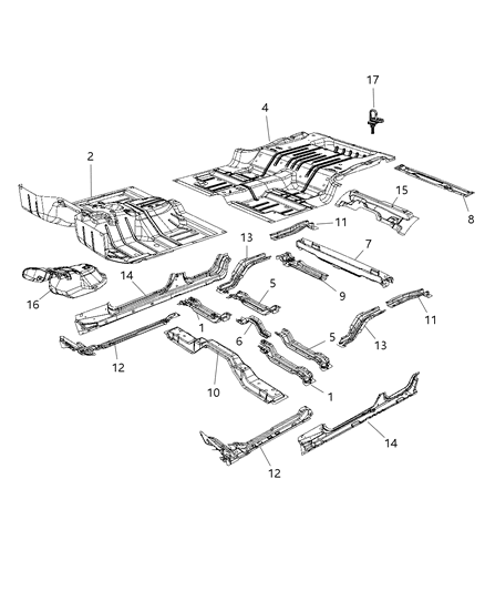 2017 Jeep Wrangler Stud-Weld Diagram for 6506524AA