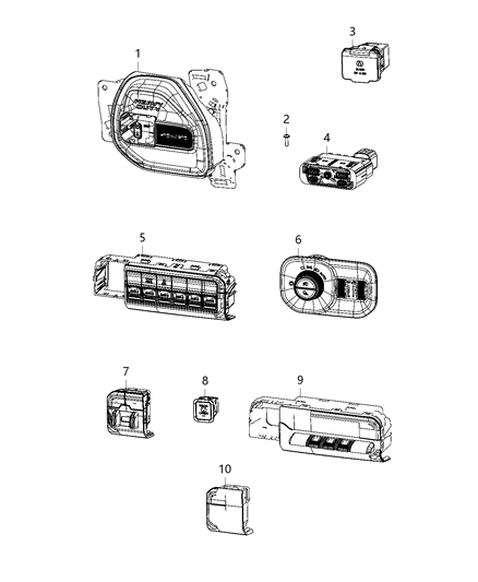 2020 Ram 3500 Switch-Instrument Panel Diagram for 68476023AA