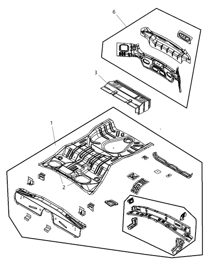 2008 Dodge Caliber Rear Floor Pan Diagram