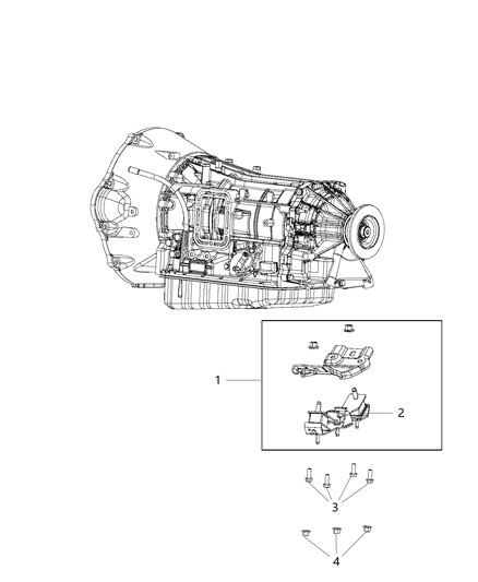 2018 Ram 3500 ISOLATOR-Transmission Mount Diagram for 68090654AB