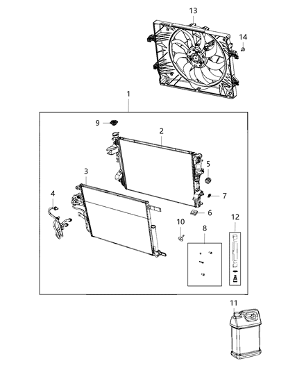 2020 Ram 1500 New Style Radiator & Related Parts Diagram 3