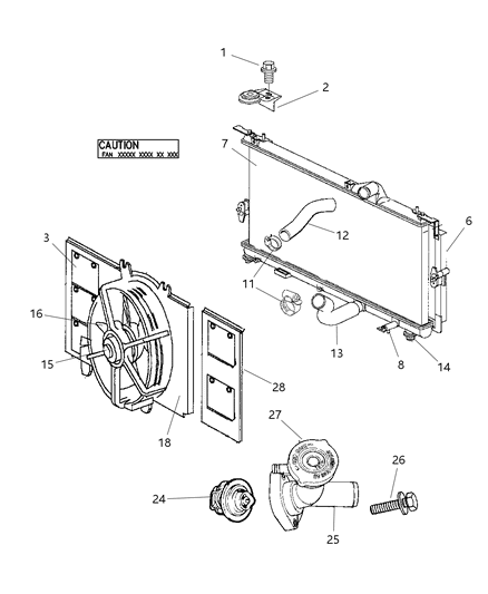 1997 Dodge Neon Radiator & Related Parts Diagram 2