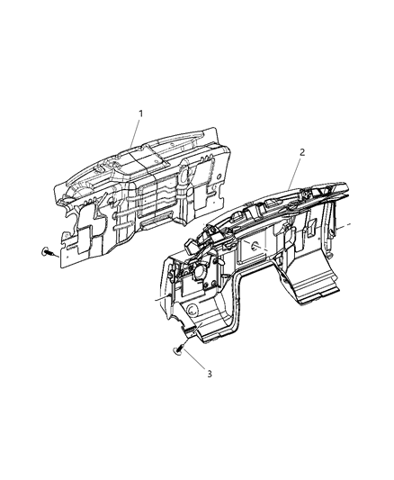 2005 Jeep Grand Cherokee SILENCER-Dash Panel Diagram for 55196981AE