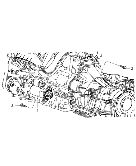 2013 Dodge Avenger Starter & Related Parts Diagram 1