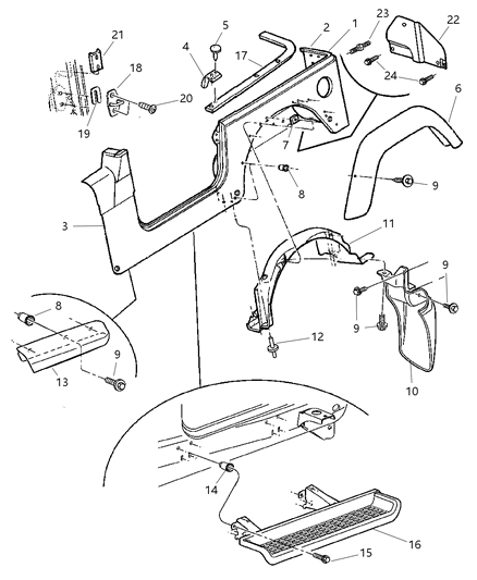 2003 Jeep Wrangler Aperture Panel - Panels, Body Side Diagram
