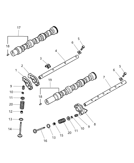 2005 Chrysler Sebring Coupe Camshaft & Valves Diagram 2