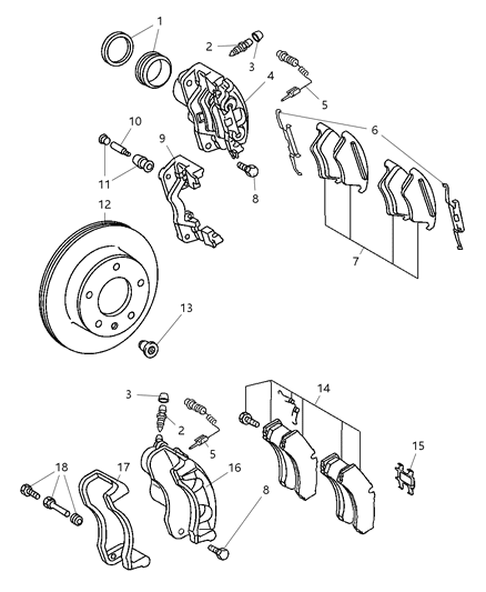 2004 Dodge Sprinter 2500 Pin-Disc Brake Diagram for 5103630AA