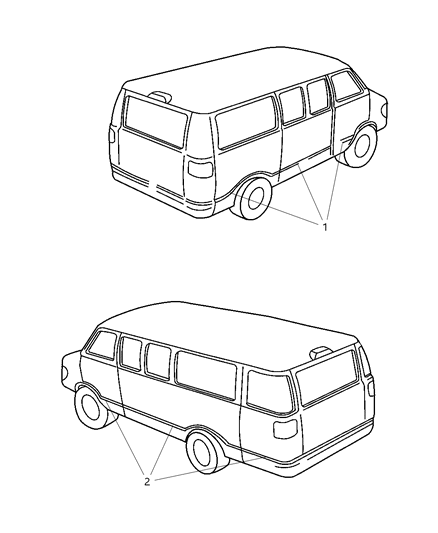 2000 Dodge Ram Van Tape Kit-BODYSIDE Diagram for 4882812AC