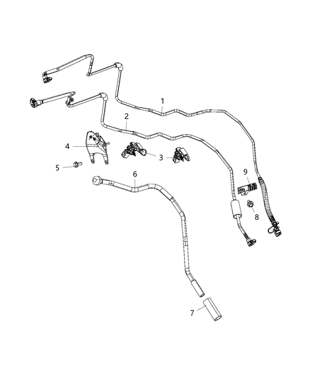 2019 Ram 3500 Fuel Lines/Tubes, Front Diagram 1