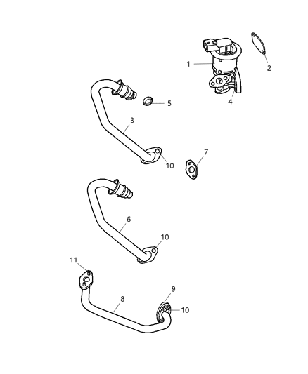 2006 Dodge Charger Tube-Exhaust Manifold To EGR Val Diagram for 4591916AB