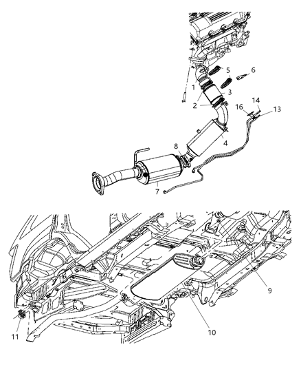 2007 Jeep Grand Cherokee Catalytic Converter Diagram for 52090348AC