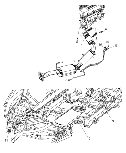 2007 Jeep Grand Cherokee Exhaust Pipe Diagram for 5175606AA