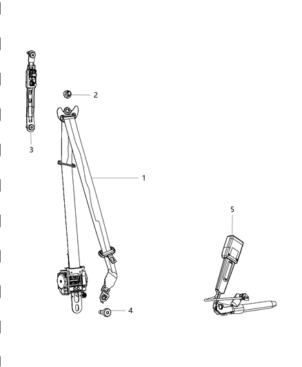 2018 Chrysler 300 Seat Belts First Row Diagram