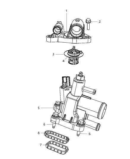 2010 Dodge Avenger Thermostat & Related Parts Diagram 3