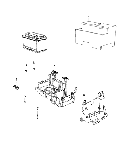 2020 Ram 2500 Tray And Support, Battery Diagram 1