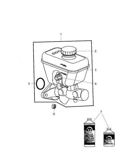 2009 Jeep Grand Cherokee Reservoir-Brake Master Cylinder Diagram for 5143283AA