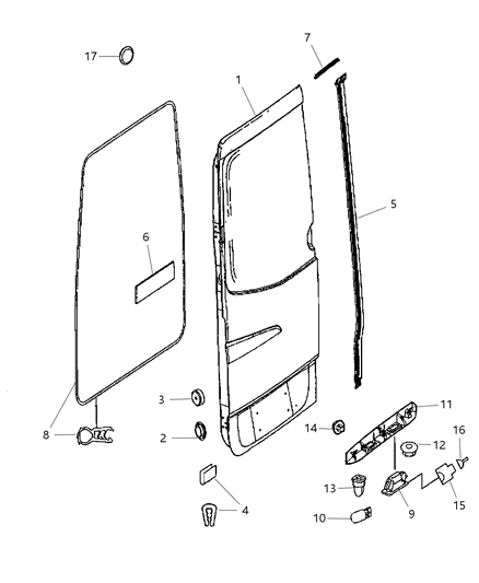 2009 Dodge Sprinter 2500 Door-Rear Cargo Diagram for 68006387AA