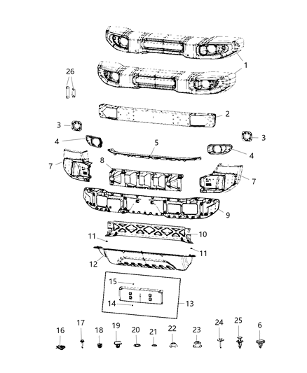 2020 Jeep Gladiator Bumper, Front Diagram 3