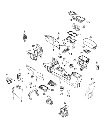 2020 Jeep Renegade Console ARMREST Diagram for 6UR56U00AA