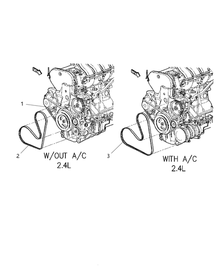 2007 Chrysler PT Cruiser Belts, Drive Diagram 3